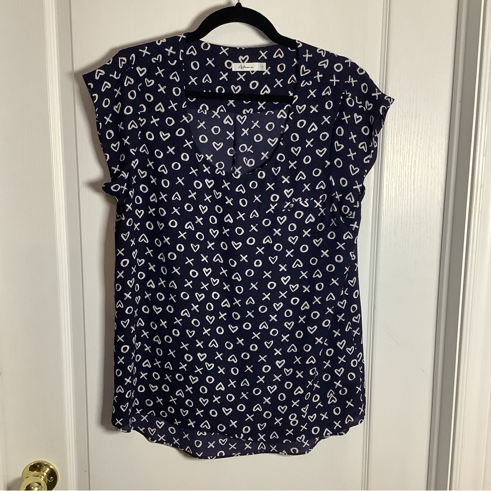 Reitmans cap sleeve scoop neck layered blouse